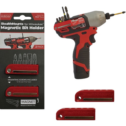 BH-MW12-RED-2 StealthMounts Magnetic Bit Holders